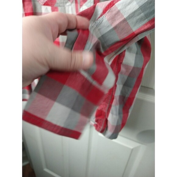 Eighty Eight Men's Red Grey Check Long Sleeve Shirt. Size S - Picture 5 of 10